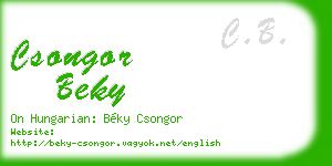 csongor beky business card