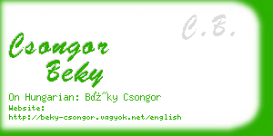 csongor beky business card